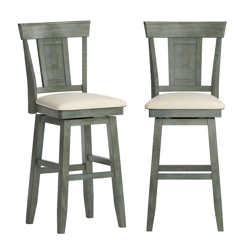 Ronda Panel Back Wood Swivel Chair - Antique Sage Green - Bar Height