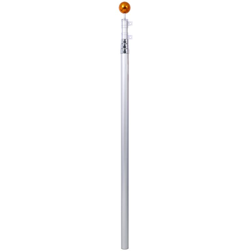 16FT Heavy Duty Aluminum Telescopic Flag Pole Kit, Sectional Flag Pole Kit, Outdoor Inground Flag Poles with Topper Balls
