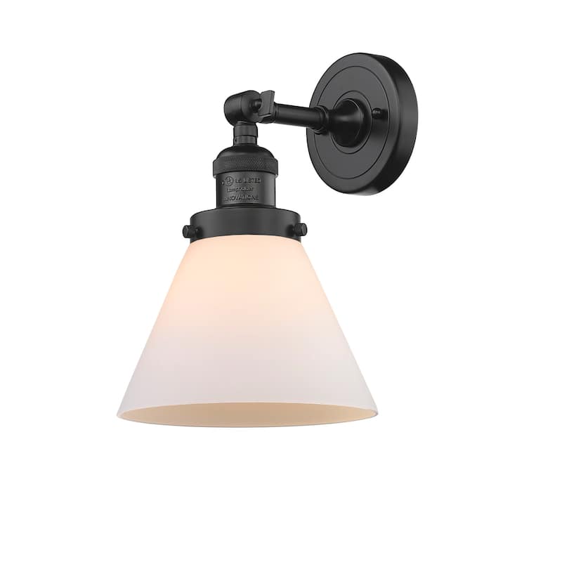 Innovations Lighting Large Cone Single Light 10" Tall Bathroom Sconce