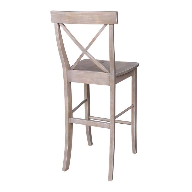 International Concepts Solid Wood X-Back Stool