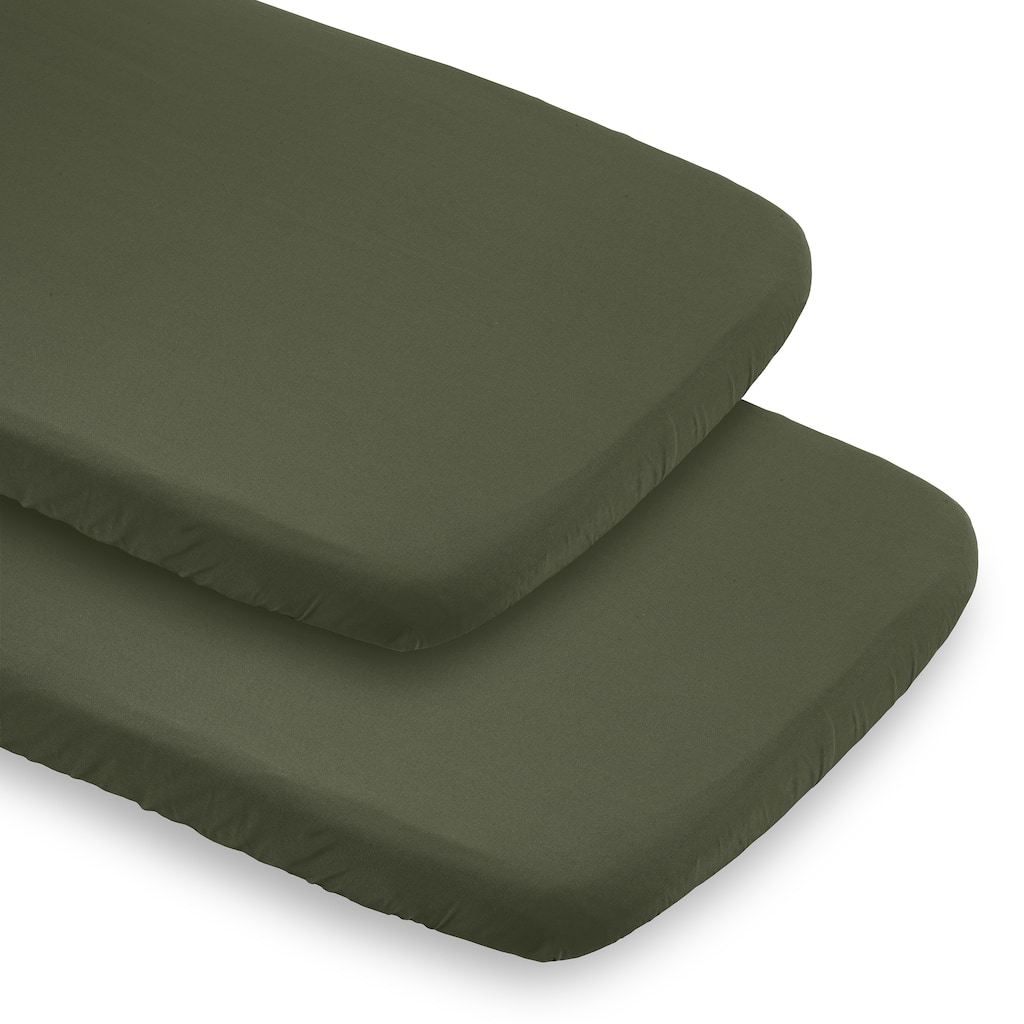 Sweet Jojo Designs Solid Dark Green Boy Girl Unisex/Gender Neutral 2 Pack Baby Bassinet Fitted Sheets Solid Color Hunter Forest