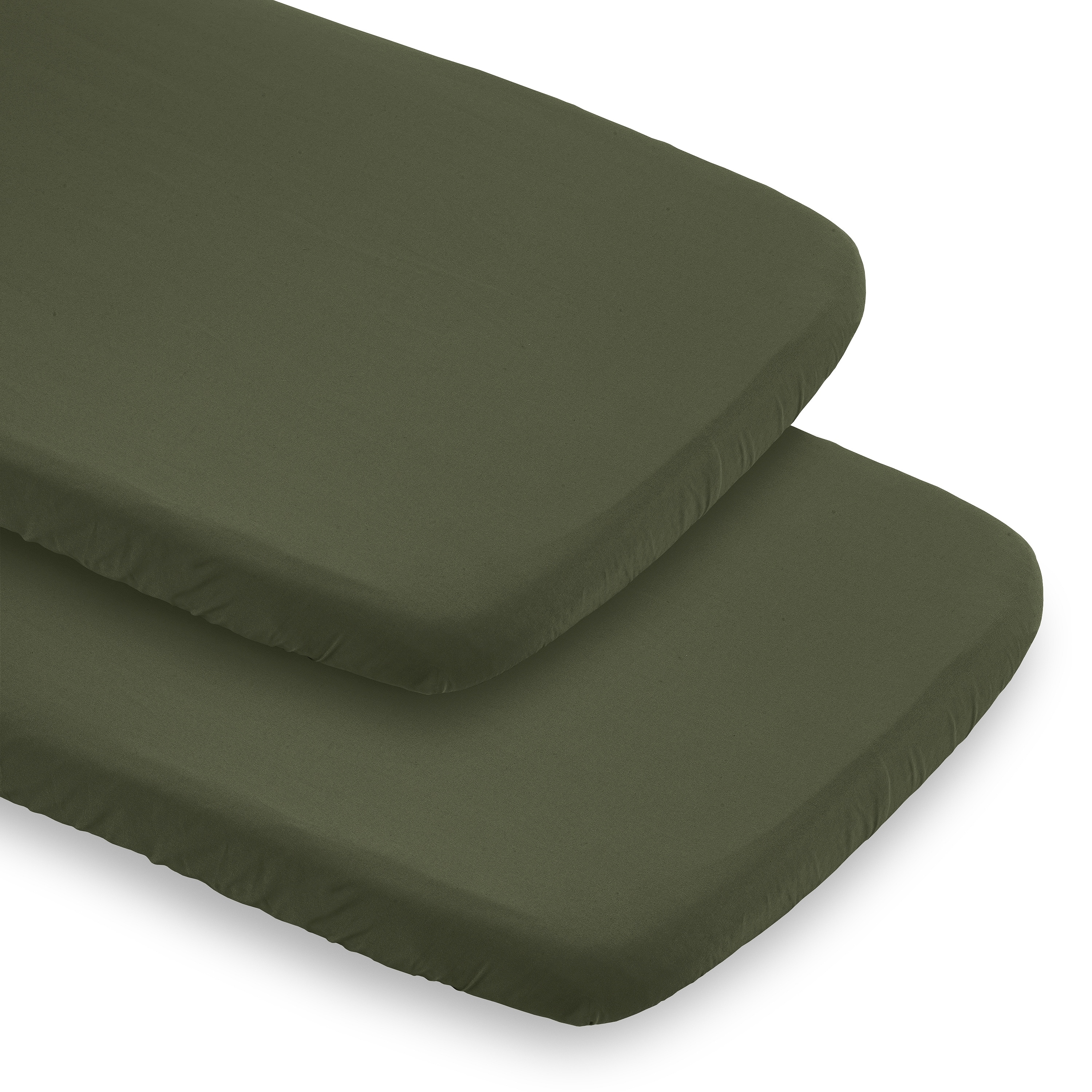 Sweet Jojo Designs Solid Dark Green Boy Girl Unisex/Gender Neutral 2 Pack Baby Bassinet Fitted Sheets Solid Color Hunter Forest