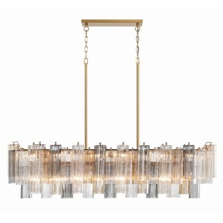 Addis 14 Light Aged Brass Chandelier - 51.75"W x 14.25"H x 14"D