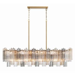 Addis 14 Light Aged Brass Chandelier - 51.75"W x 14.25"H x 14"D