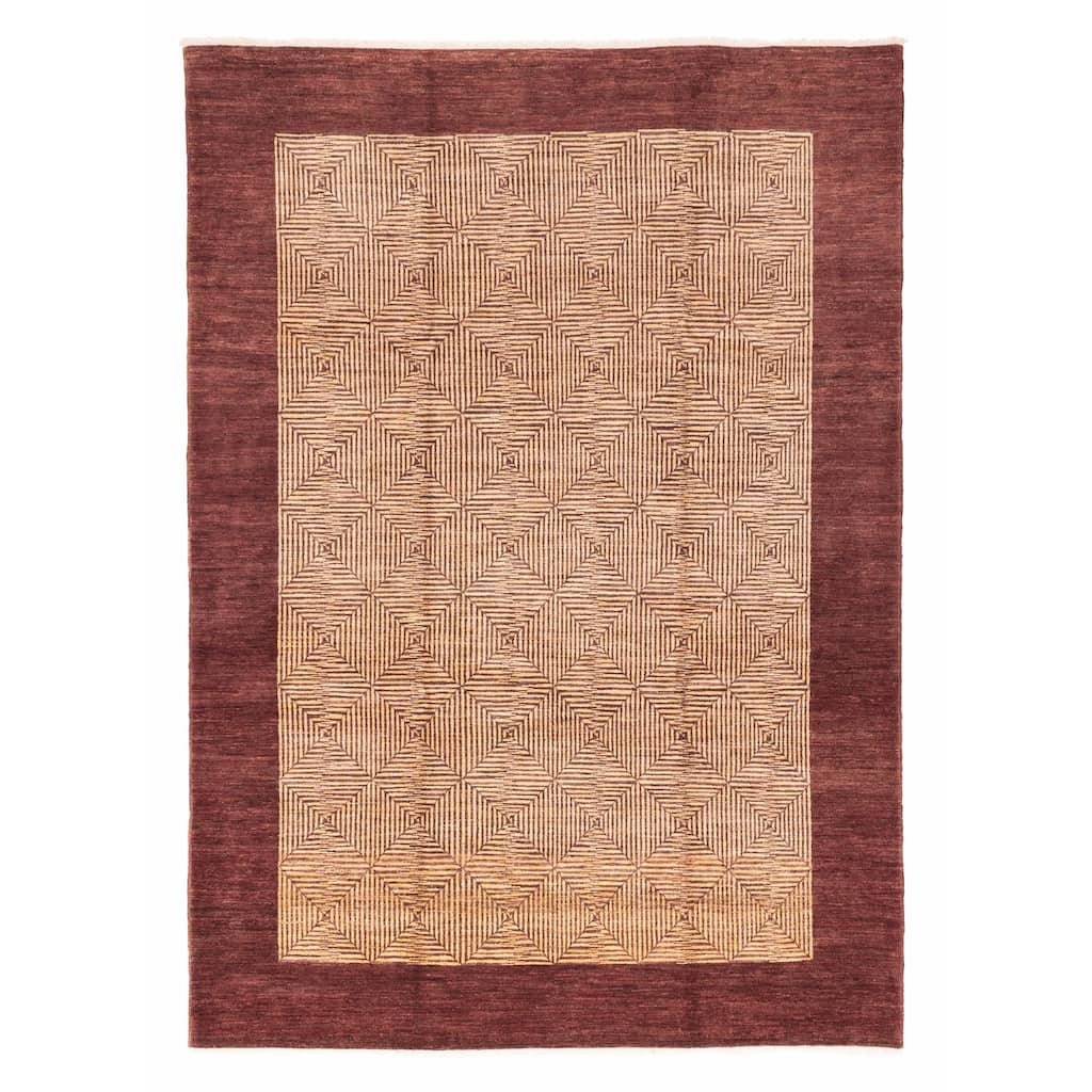 ECARPETGALLERY Hand-knotted Peshawar Ziegler Ivory Wool Rug - 8'11 x 12'2