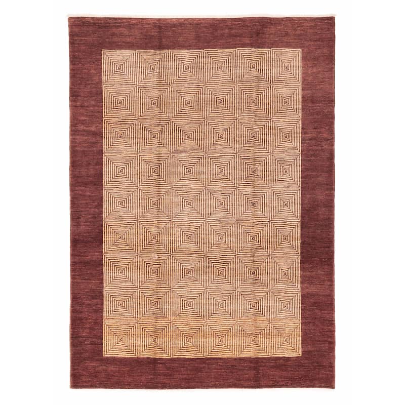 ECARPETGALLERY Hand-knotted Peshawar Ziegler Ivory Wool Rug - 8'11 x 12'2