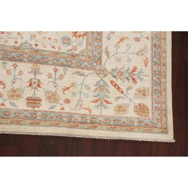 Vegetable Dye Sultanabad Ziegler Oriental Wool Area Rug Hand-knotted - 9'1" x 12'0"