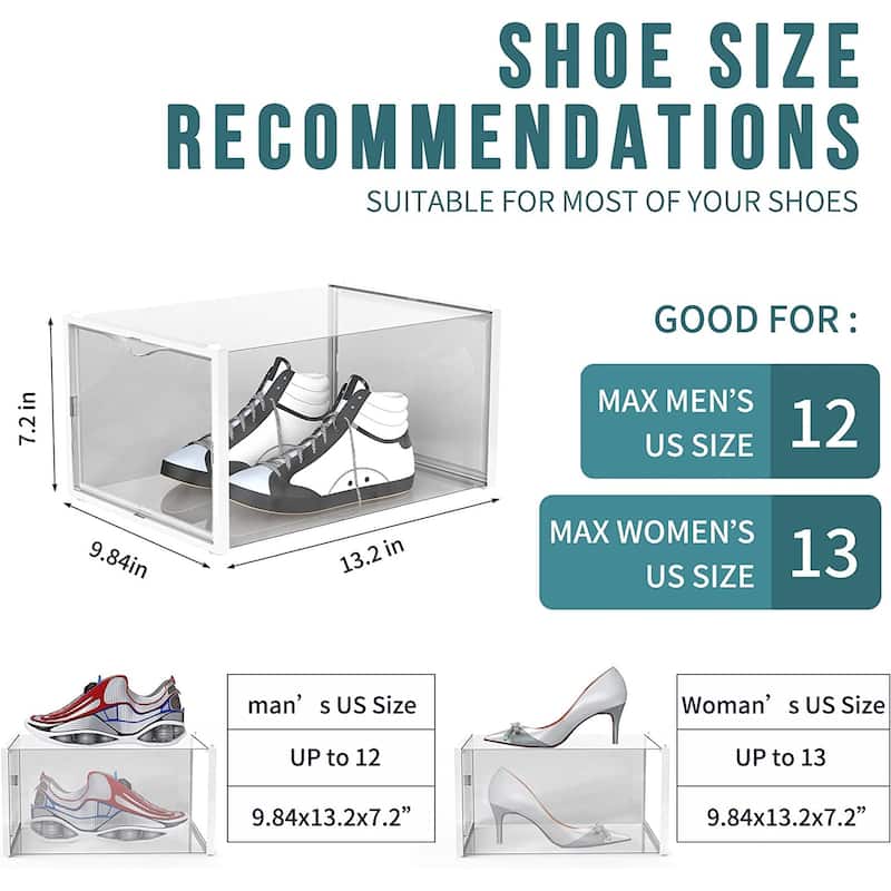 8 Pack Plastic Stackable Shoe Storage Boxes Shoe Organizer