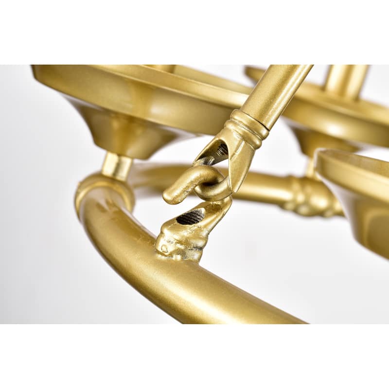 Wagon Wheel Chandelier Matte Gold 6-Light 24-Inch