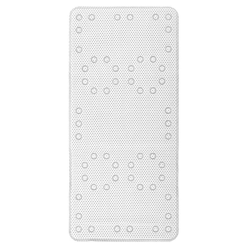 White Non-Slip Foam Bathtub Shower Mat With Suction Cups - 36" x 17"