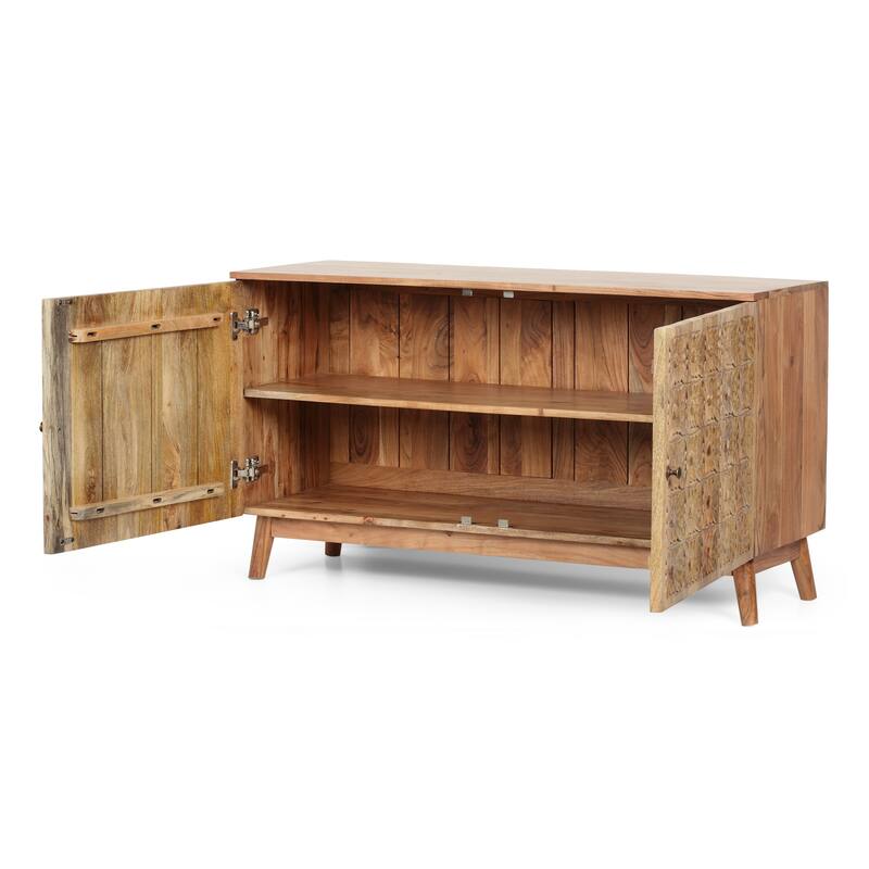 Retro Storage Cabinet TV Stand File Cabinet Coffee Cabinet with Shelves, Buffet Cabinet Cupboard Hallway Cabinet