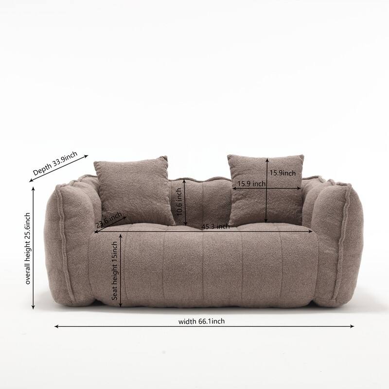 66.1''W Soft beanbag chair with high resilience foam