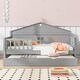preview thumbnail 11 of 34, Charming House-shaped Design Wooden Daybed with Fence, Trundle and Smart Sensor Lights, Twin size