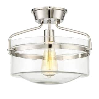 Bellevue Single Light 13" Wide Semi-Flush Bowl Ceiling Fixture