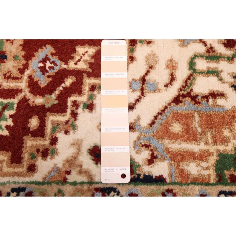 ECARPETGALLERY Hand-knotted Serapi Heritage Dark Red Wool Rug - 4'0 x 5'9