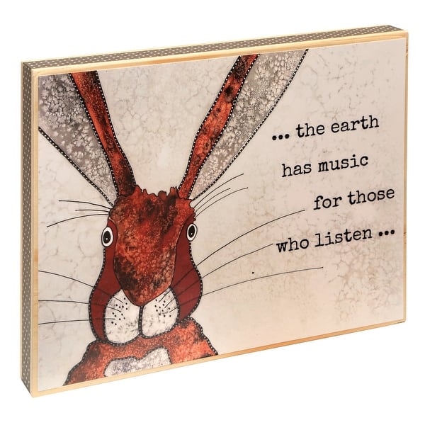 Shop Tia Riva Earth Music Wall Plaque Hand Painted Freestanding Or Hanging Balsam Wood Bunny Wall Art Beige On Sale Overstock 30745331