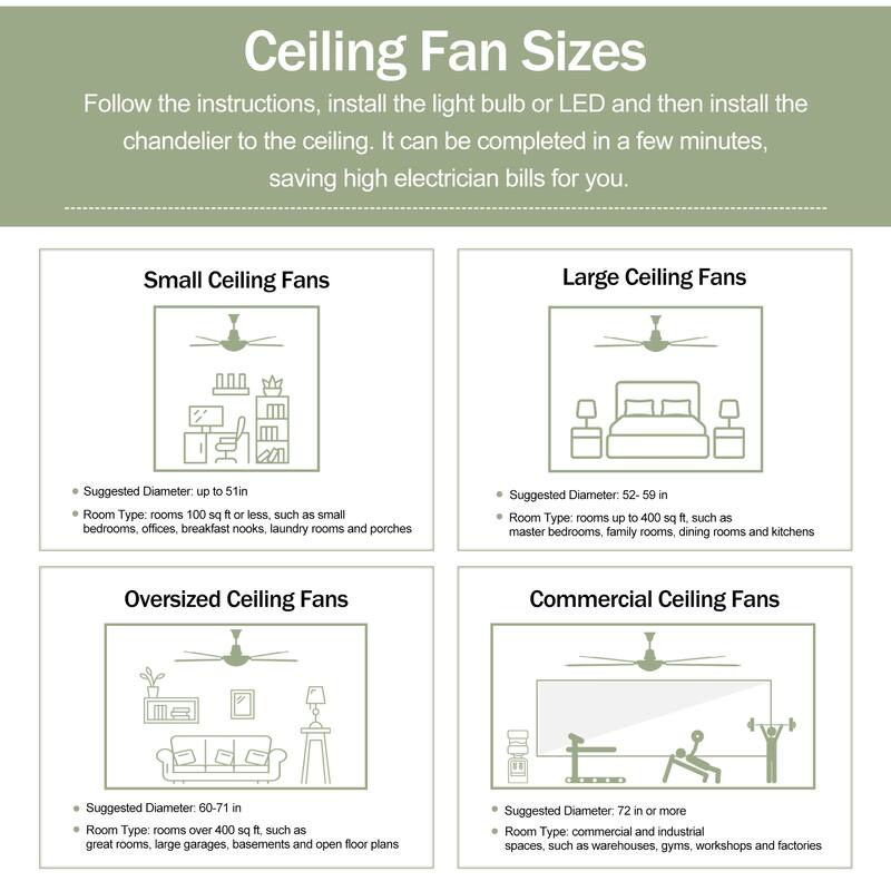 52" Solid Wood Blades Ceiling Fan With Light with Remote Control,Noiseless Reversible Motor,6 Speed,3 Color
