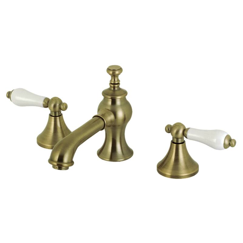 Vintage 8 in. Widespread Bathroom Faucet - Antique Brass