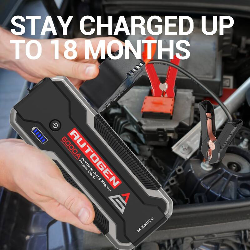 12V Socket Portable Battery Jumper Starter with Jumper Cables Kit for