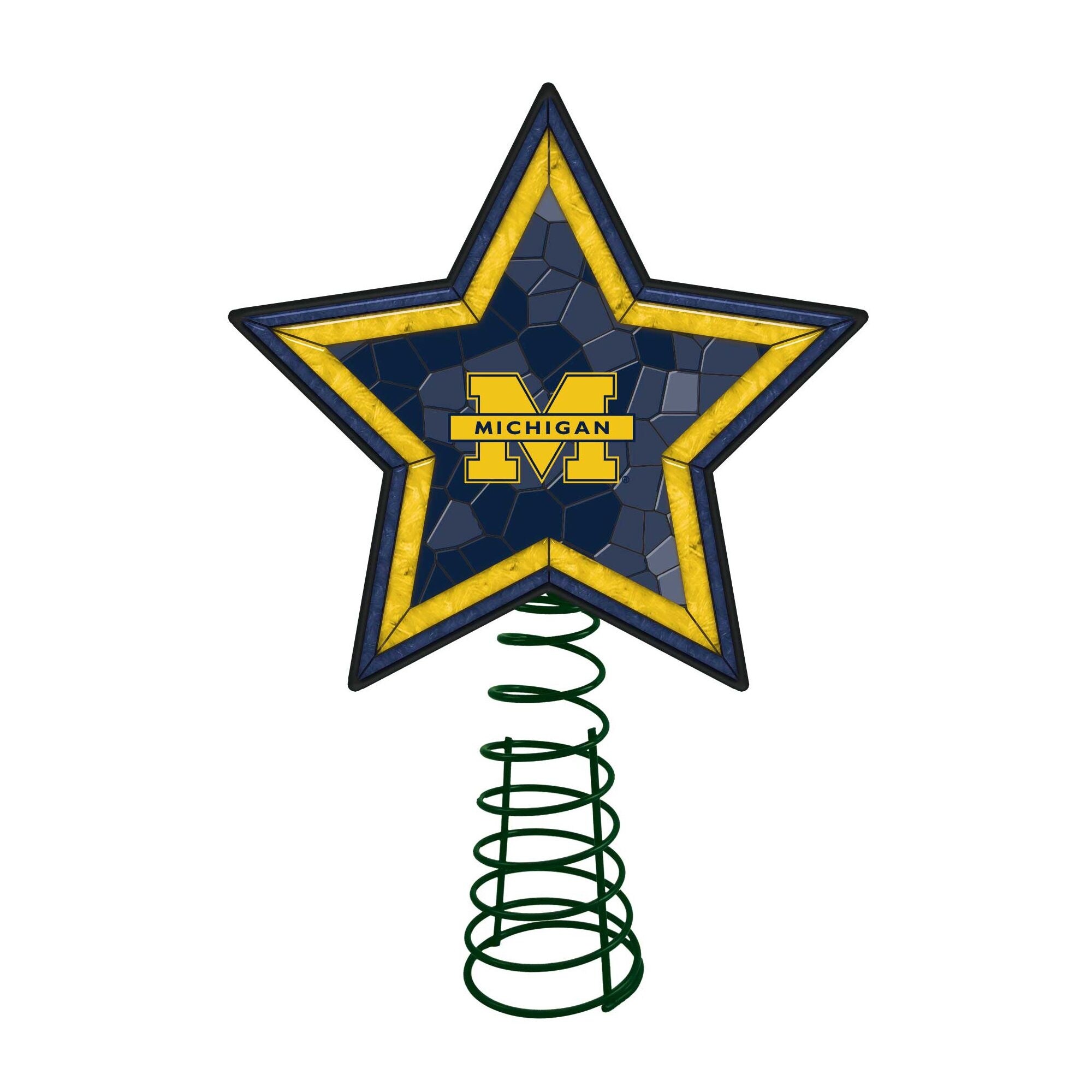 Shop 10 Lighted Yellow And Blue Star Ncaa Michigan Wolverines Christmas Tree Topper Overstock 29797455