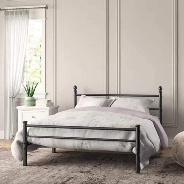 Black Clic Metal Bed Frames With Simple Headboard And Metal Bed Frames With Simple Headboard