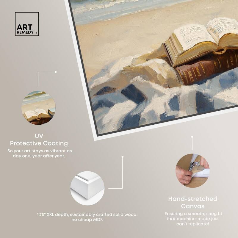 Beach Reading Canvas by Art Remedy