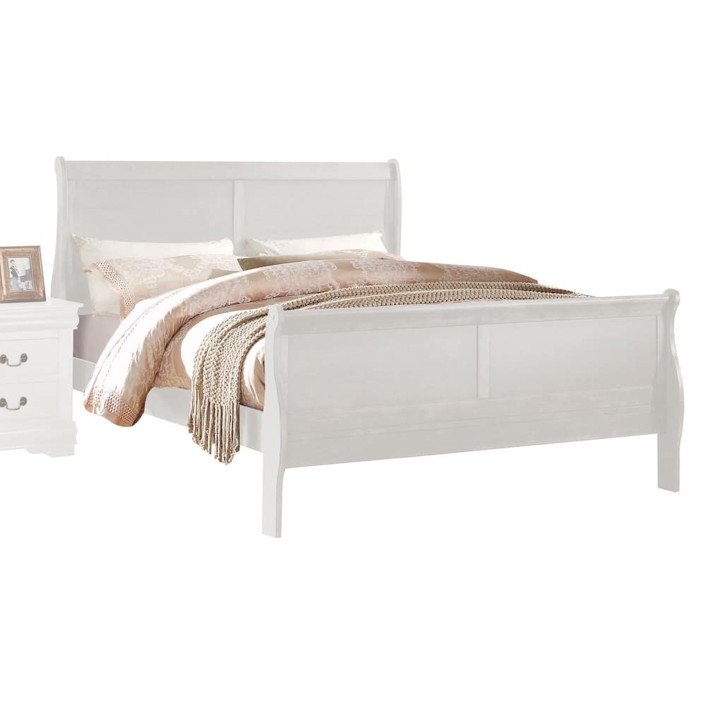 Elegant White Twin Sleigh Bed with Storage Drawer
