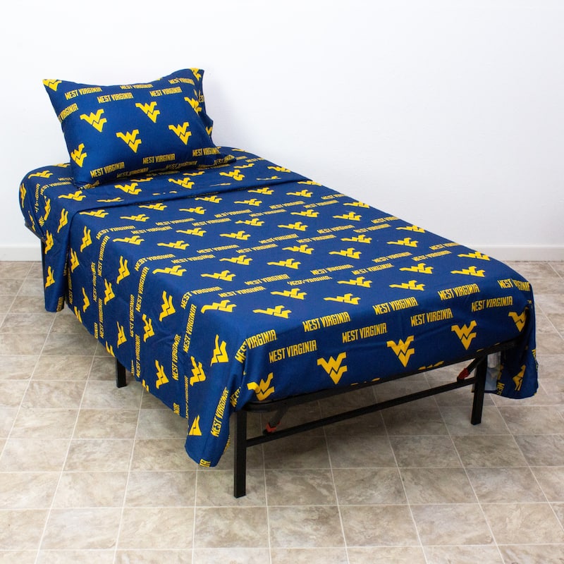 West Virginia Mountaineers 100% Cotton Sheet Set