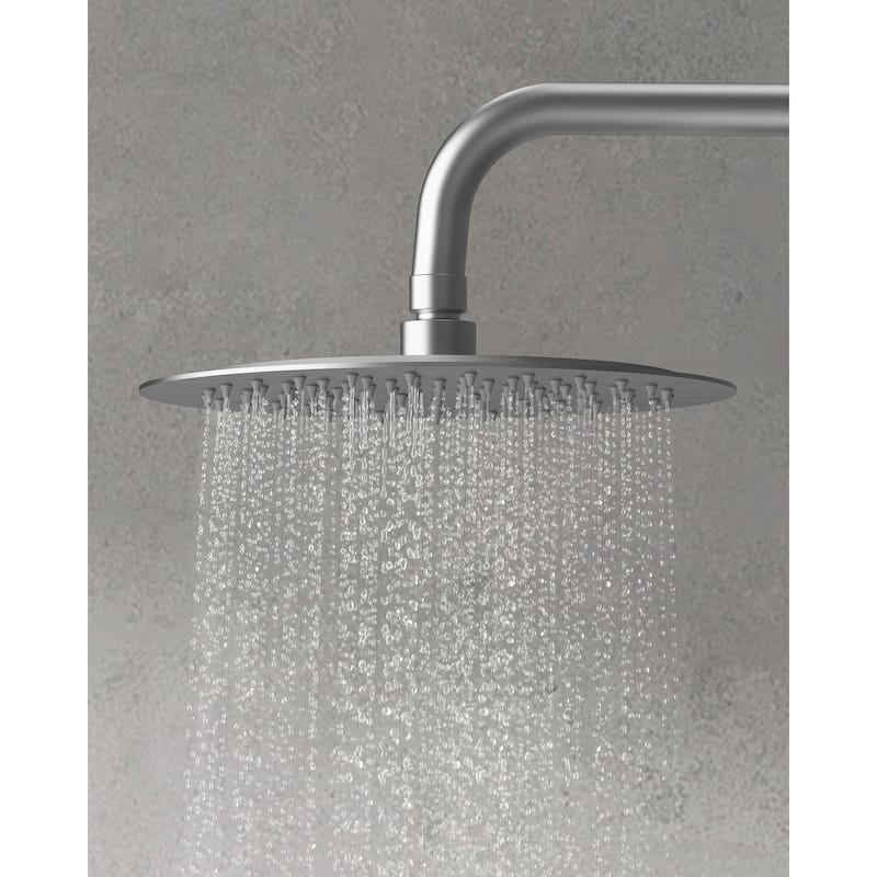 GRANDJOY Shower System 10 inch Wall Mount Rain Shower Head with Handheld Spray Combo Round