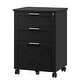 preview thumbnail 1 of 4, 3-Drawer File Cabinet with Lock, Mobile Under Desk Filing Cabinet for Home Office, Wood Storage Organizer Black