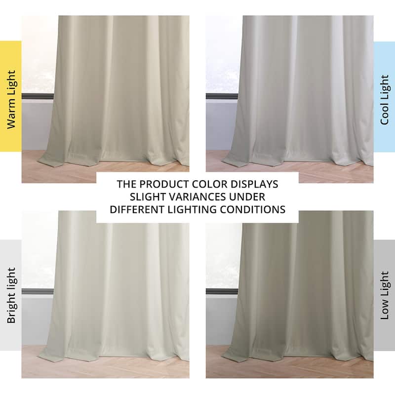Exclusive Fabrics Basic Deluxe Velvet Curtains Pair - 2 Panels - Grommet Room Darkening Curtains