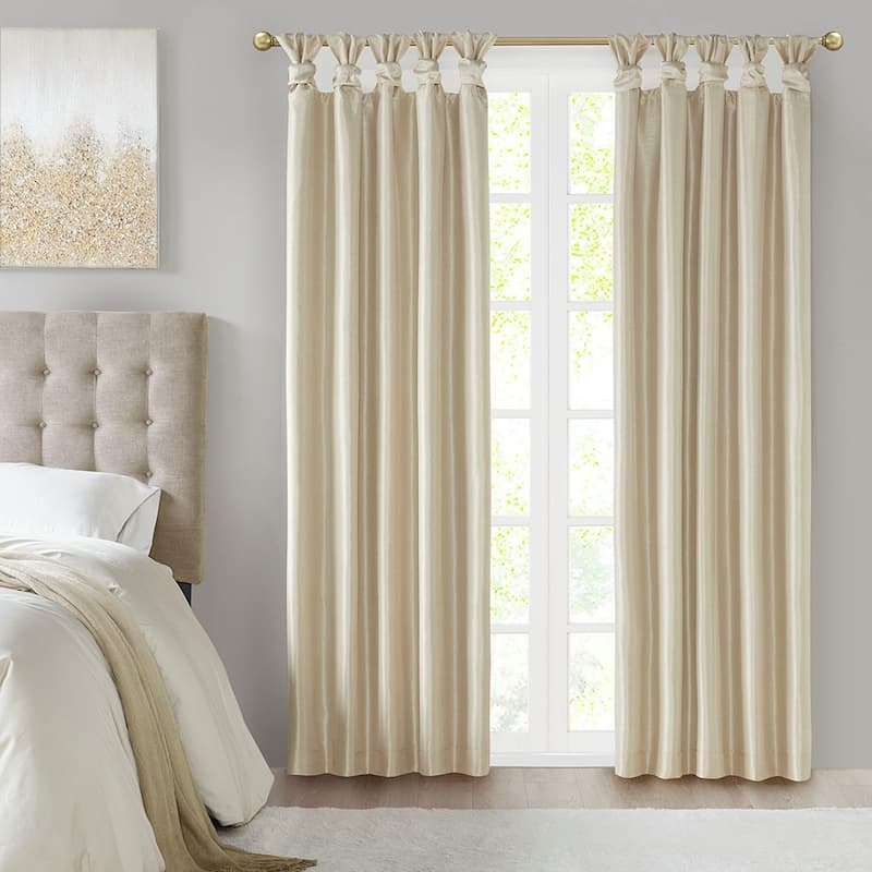 Twist Tab Total Blackout Window Curtain Panel Champagne 50x84" Blackout