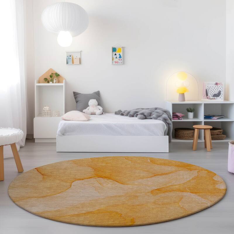 Machine Washable Indoor/ Outdoor Abstract Chantille Rug