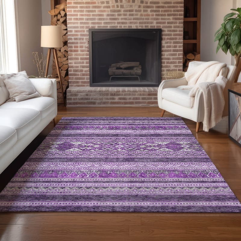 Machine Washable Indoor/ Outdoor Chantille Boho Tribal Rug