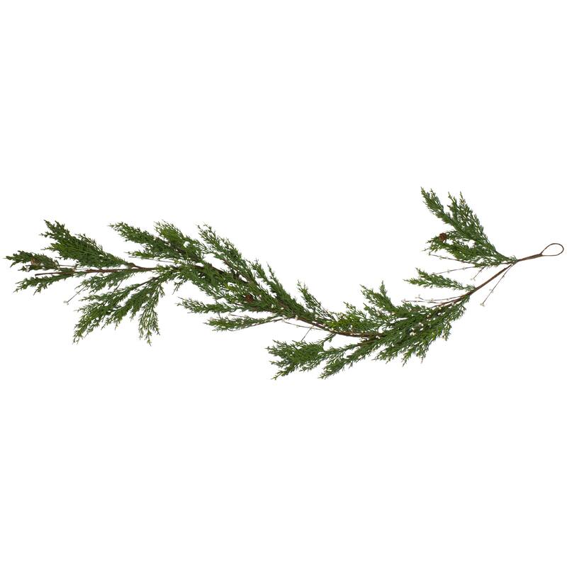 Cypress White Grape Berry Artificial Christmas Garland 6' x 8" Unlit