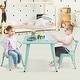preview thumbnail 4 of 8, Gymax 3 Pcs Kids Dining Set Square Table & 2 Armchairs Play Learn