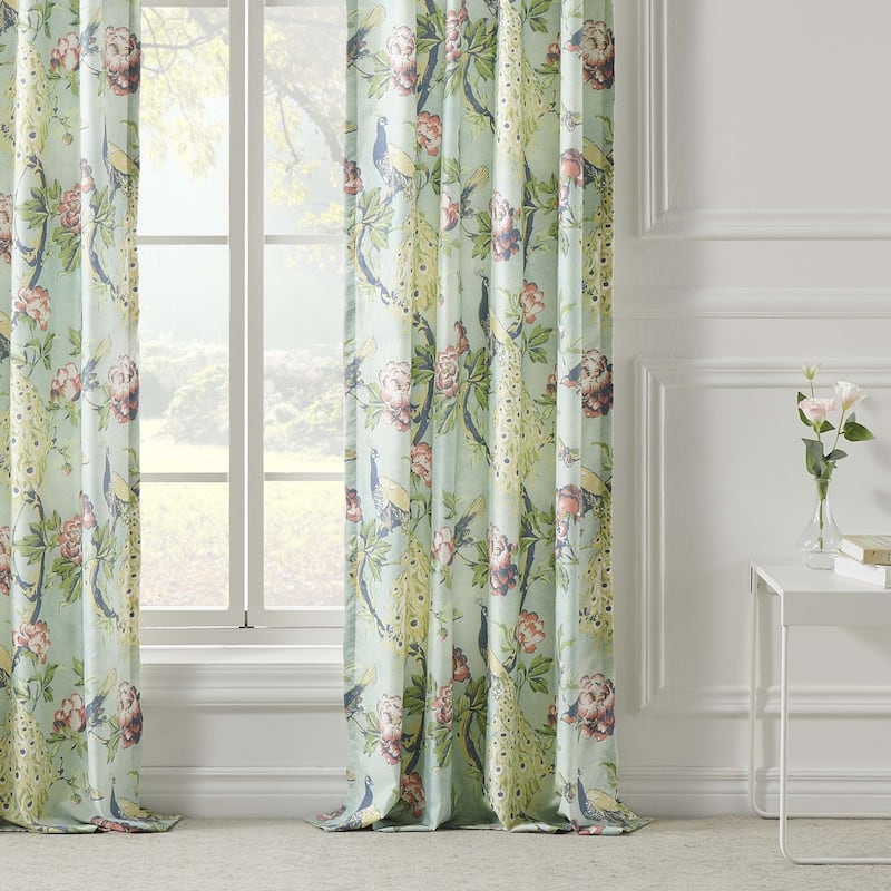 Greenland Home Fashions Pavona Peacock 84-inch Curtain Panels (Set of 2)