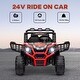 preview thumbnail 5 of 8, Kids 24V Electric Ride-On Car with Dual Motors, Two Seats, Adjustable Speeds, Remote & Suspension - Red