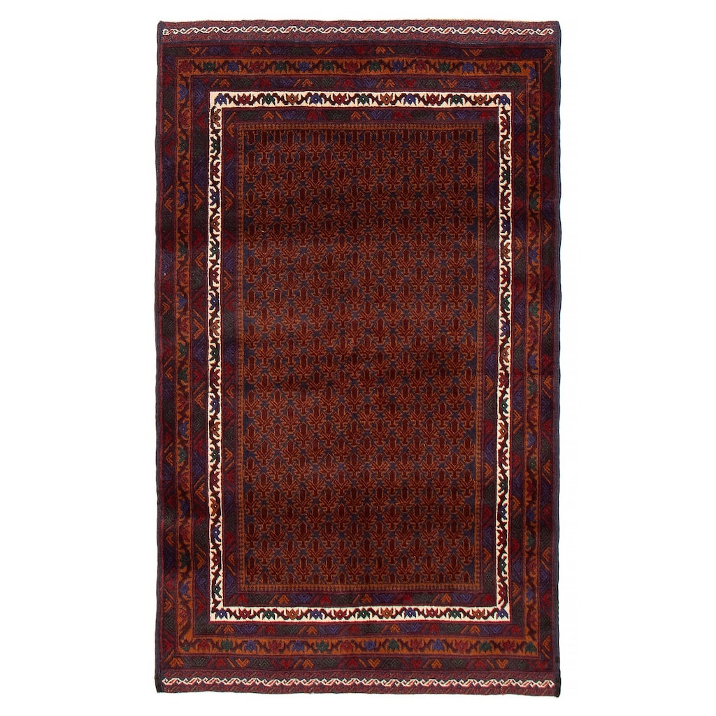 Teimani Burgundy Rug 3'10" x 6'4" - 3'10 x 6'4