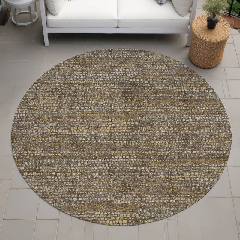 Machine Washable Indoor/ Outdoor Casual Kersey Chantille Rug - Chocolate - 8' x 8'
