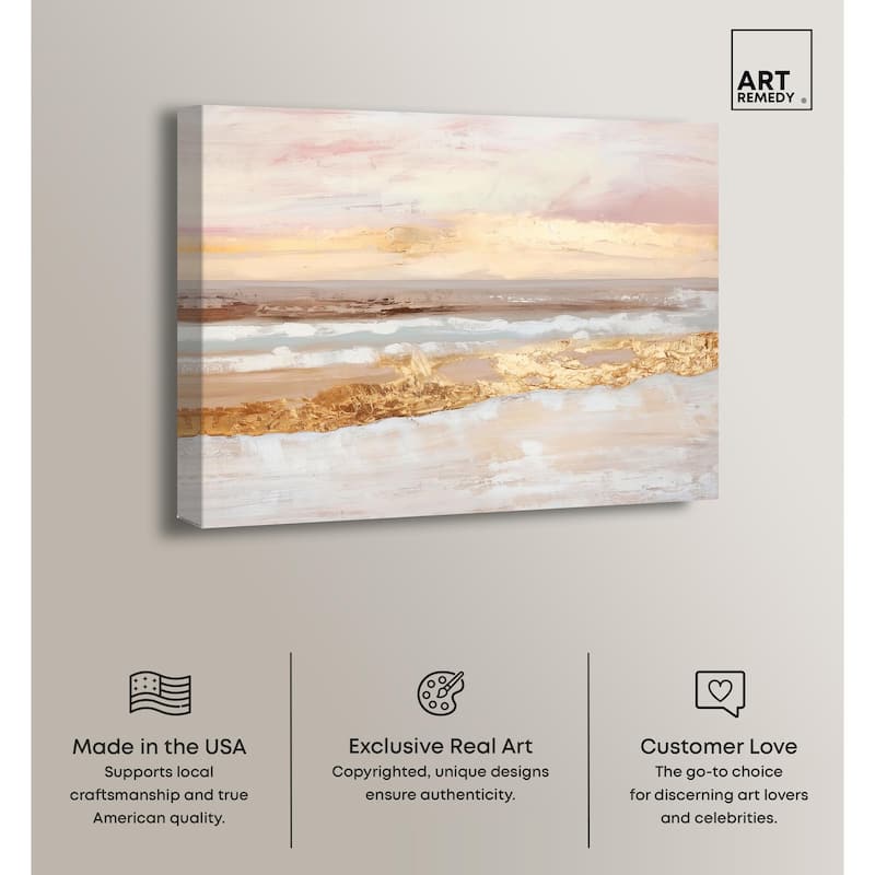 Rose Gold Coast Canvas by Art Remedy, Gallery Wrapped