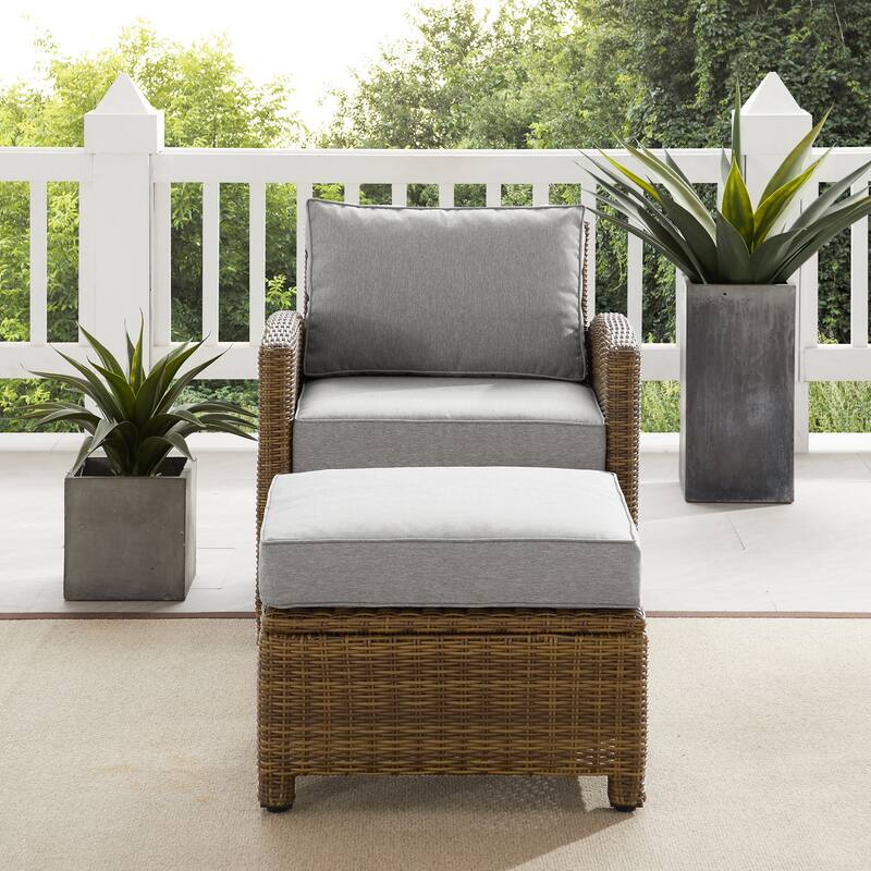 Crosley Bradenton 2Pc Outdoor Wicker Chair Set - 30.5 "W x 61 "D x 32.5 "H