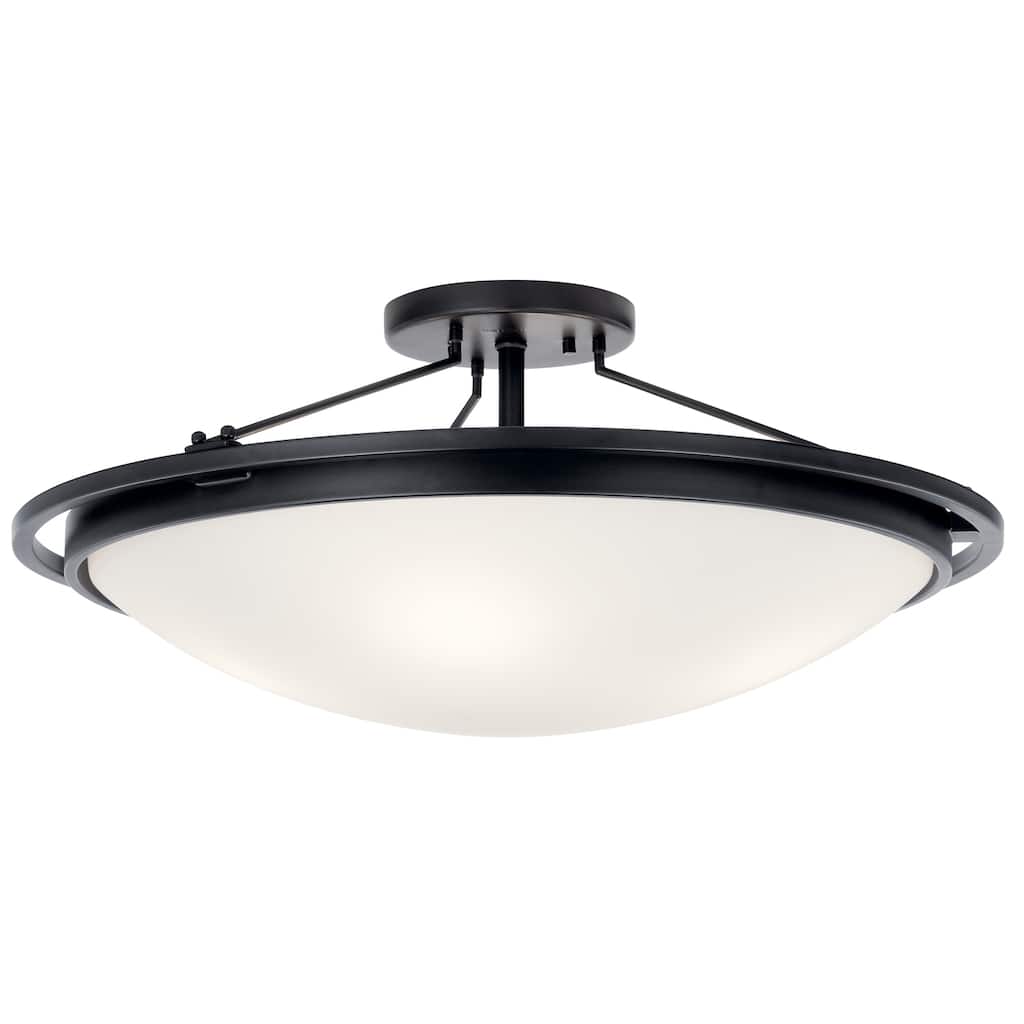 Kichler Lighting 23.25 inch 4-Light Semi Flush Mount Light Black