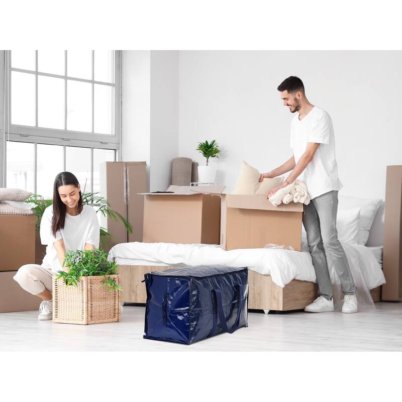 4 Packs Clothes Storage,Foldable Storage Bags,Moving Bags for Comforters,Closet Organizers and Storage with Handles 27*14*15in