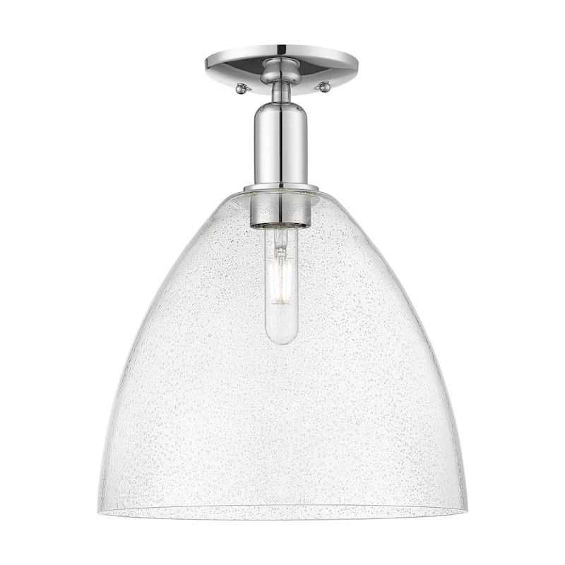 Innovations Lighting Endless Possibilities Arcadia - Bristol - 1 Light 12" Semi-Flush Mount - Polished Chrome/Seedy