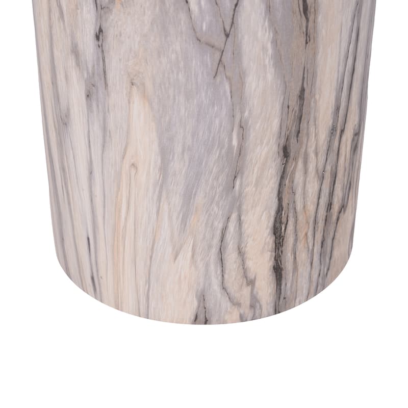 Christopher Knight Home - Lightweight Concrete Sculptural Side Table with Faux Marble Travertine Finish for Indoor & Outdoor