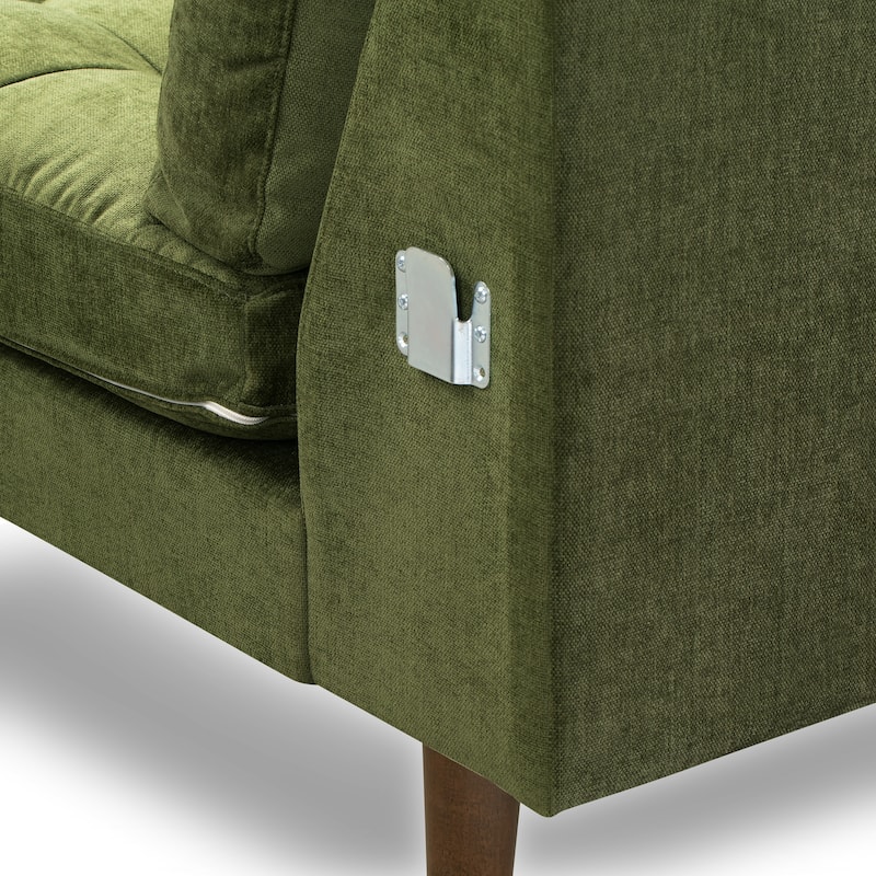 Poly and Bark Napa Fabric Left Sectional Sofa