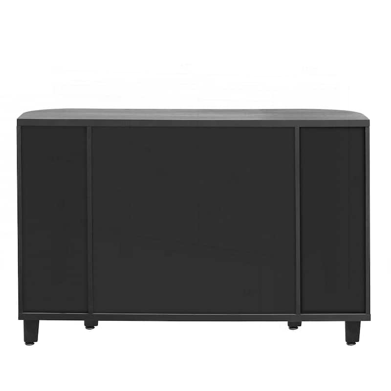 Stylish Curved Storage Cabinet with Adjustable Shelves
