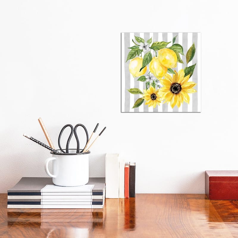iCanvas "Lemons and Sunflowers II" by Carol Robinson Canvas Print - 12x12x1.5