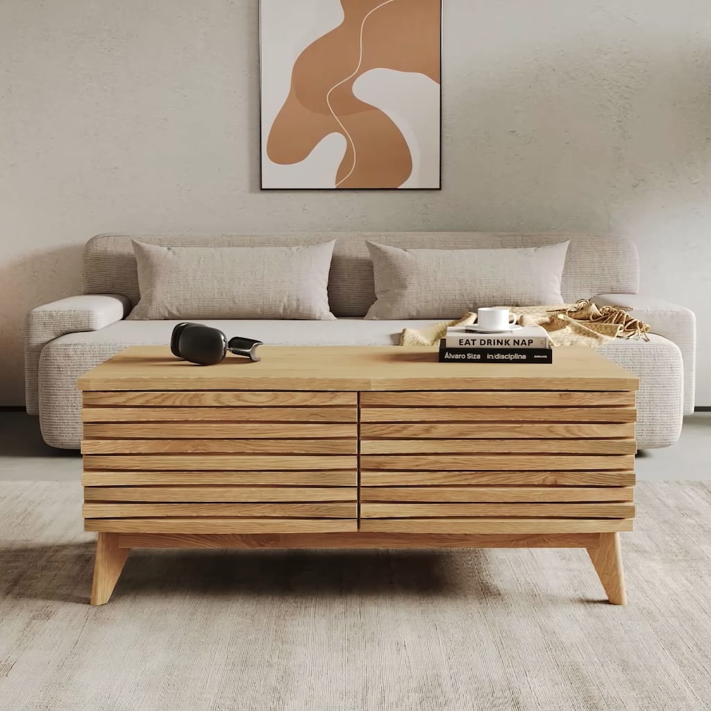 Studio London Zappa 2 Drawer Oak Wooden Coffee Table with Storage
